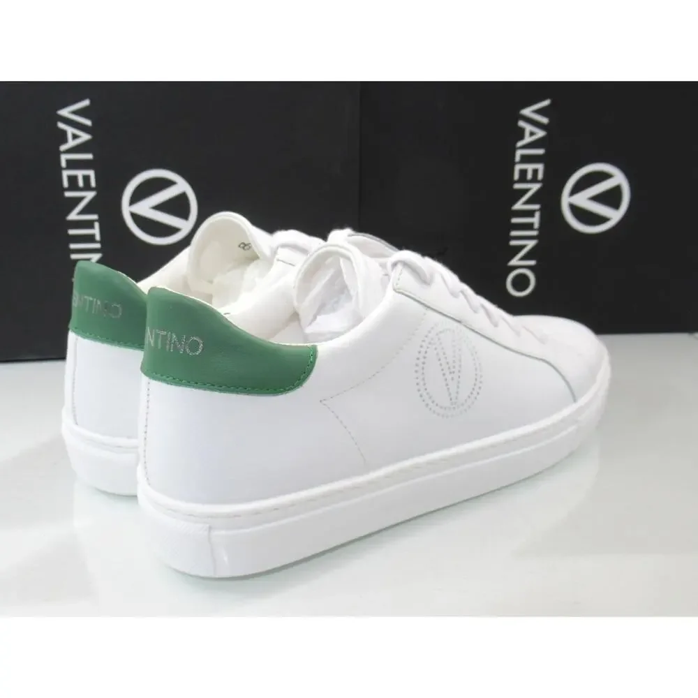 VALENTINO By Mario Valentino Petra Lace Up Logo Sneakers White / Green Size 8.5